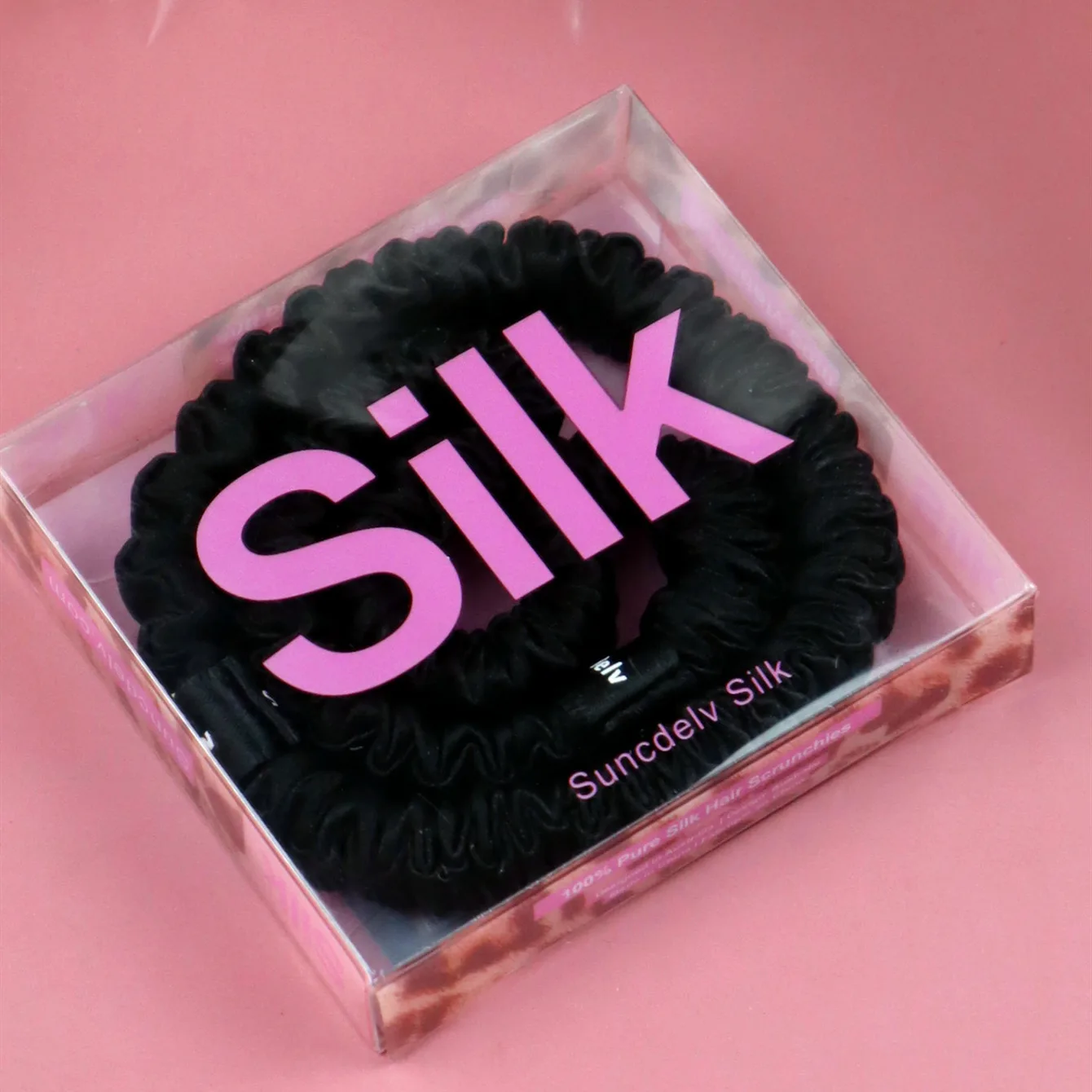 2PCS 100% Natural Hair Scrunchies For Women Girls High Quality Hair Ties HairBands Silk Pink limited Edition Hair Accessoires