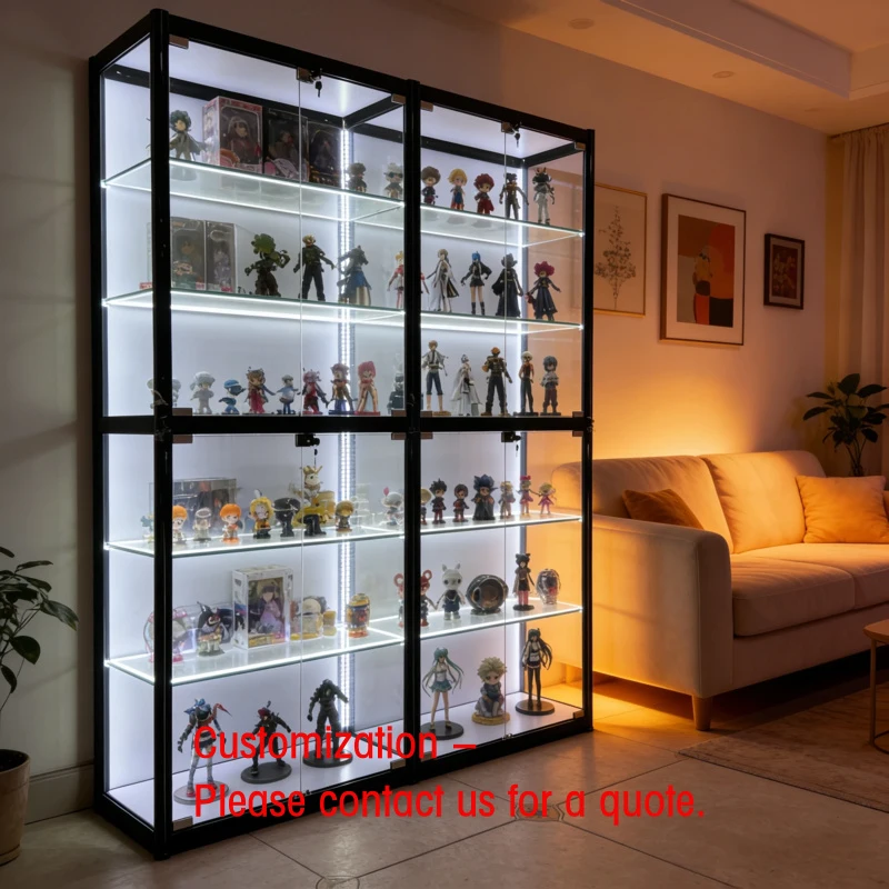 custom.Led Lighting Home Storage Function Cabinet Display Racks Action Figures