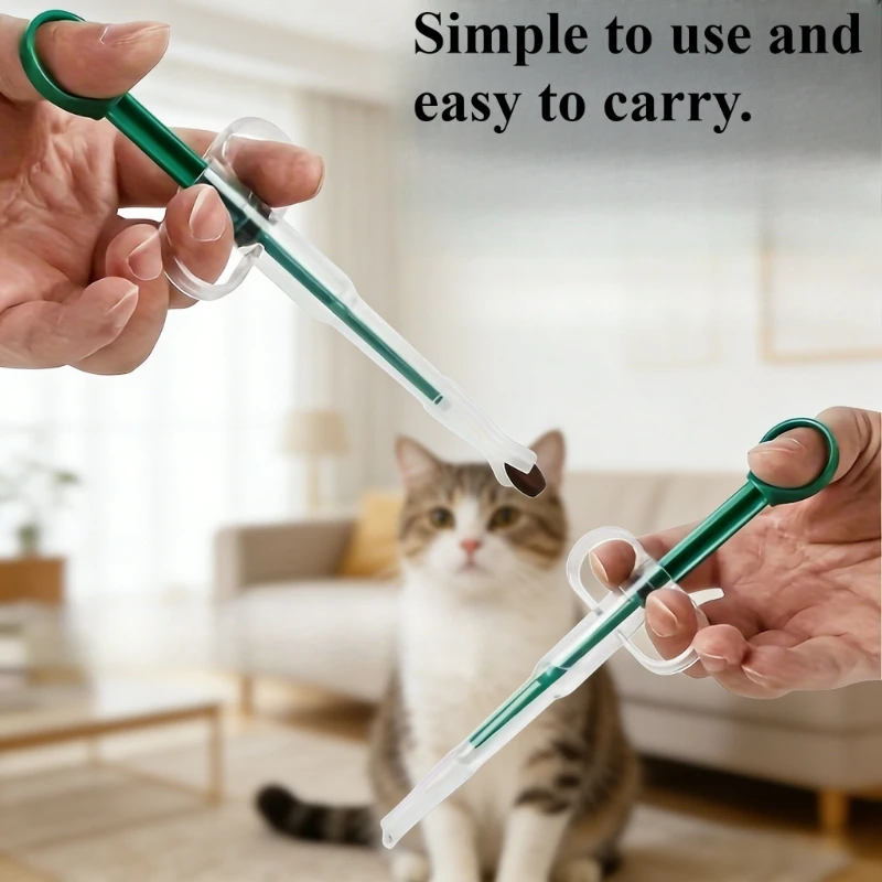 Random color push-button pet medicine dispenser, pet medicine feeding tool, suitable for pet daily care and feeding