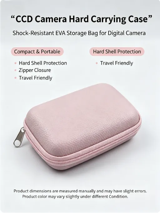 CCD Camera Carrying Case, Shock-Resistant Digital Camera Storage Box, EVA Hard Shell Portable Travel Bag for Camera, Memory Card - Detail Angle #04