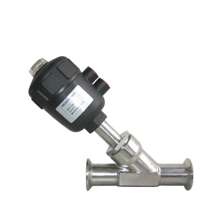 Manufacturer spot 304 stainless steel quick-loading pneumatic angle seat valve plastic head y-type high temperature steam angle