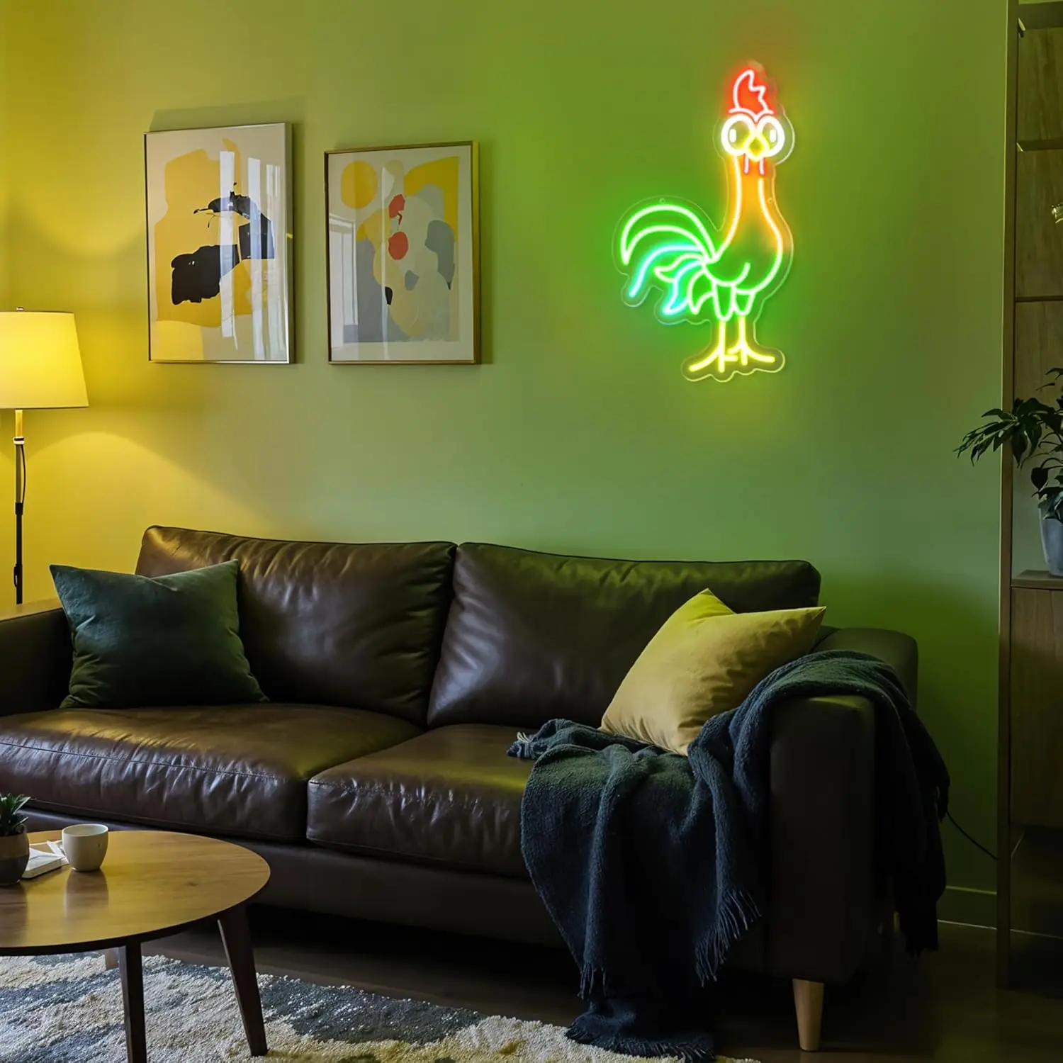 Rooster Neon Sign USB Dimmable Funny Chicken LED Sign for Bedroom Princess Room Cinema Restaurant Farmhouse Bar Party Decoration