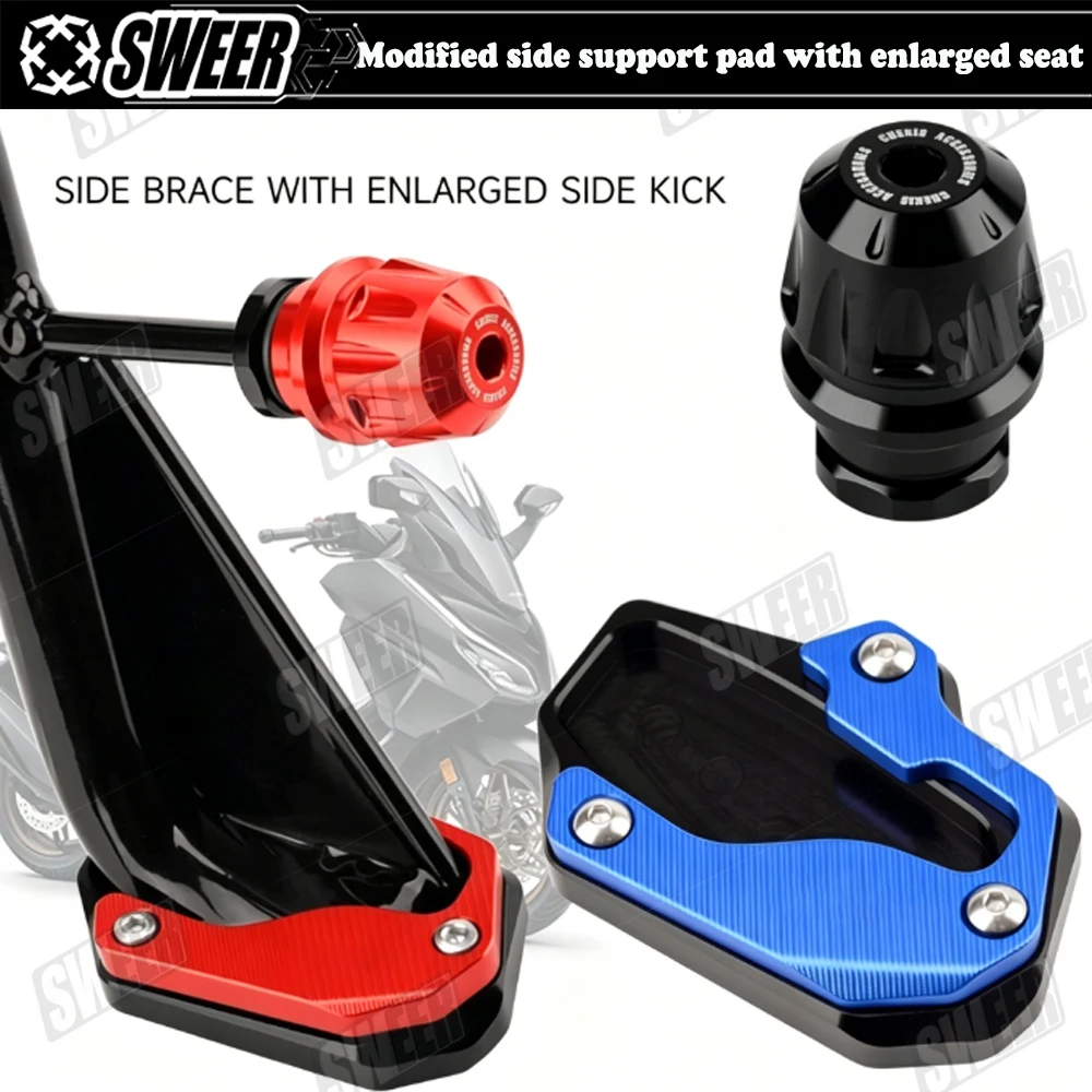 Motorcycle Kickstand Foot Side Stand Extension Enlarger Support Pad For Honda 300 NSS350 2018‑2023