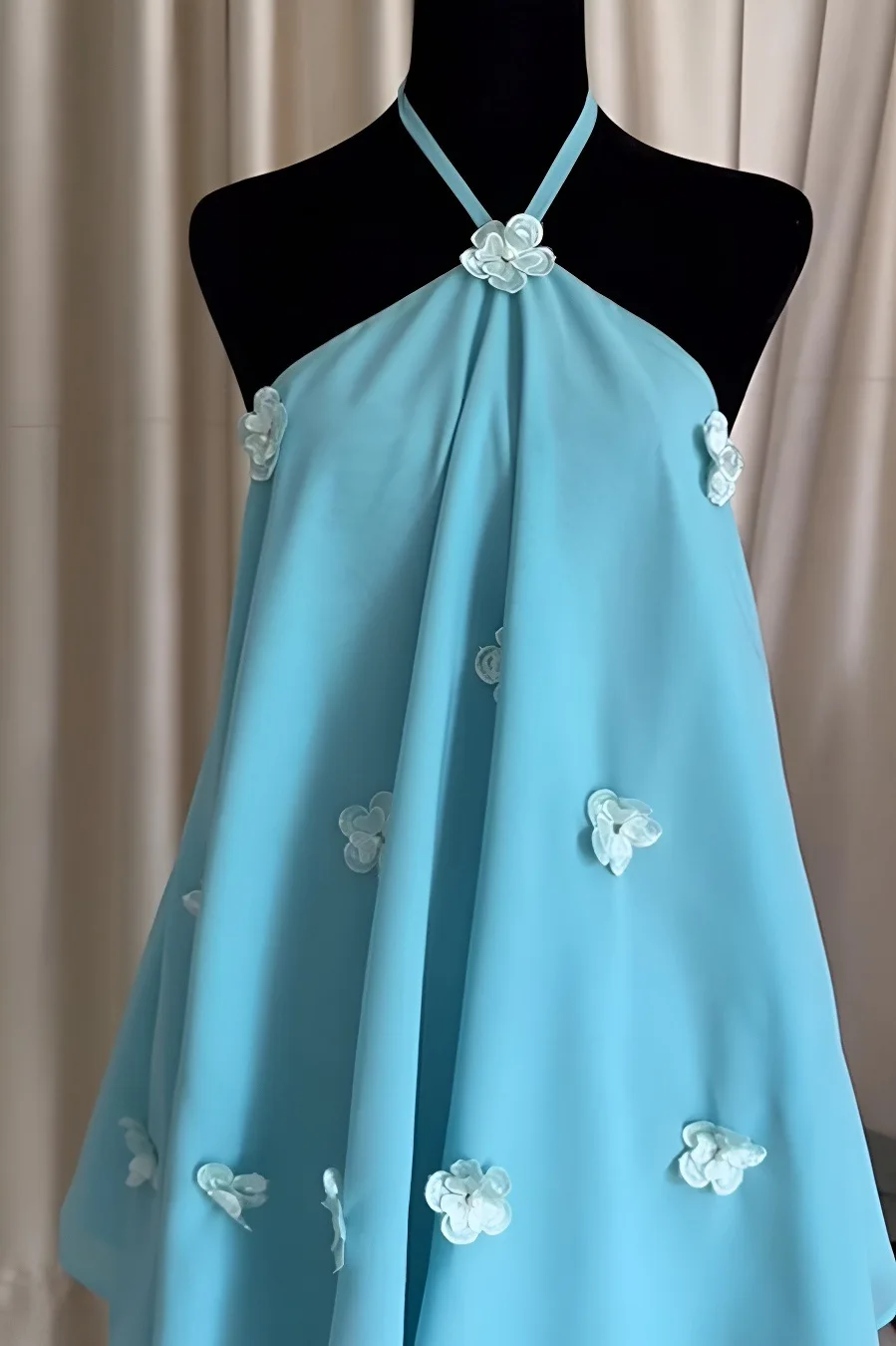 Halter Ruffle Chiffon Dress Mini Evening Club Dresses Summer Women Party Luxury Outfits Sexy Bodycon Vintage 3D Flower Dress