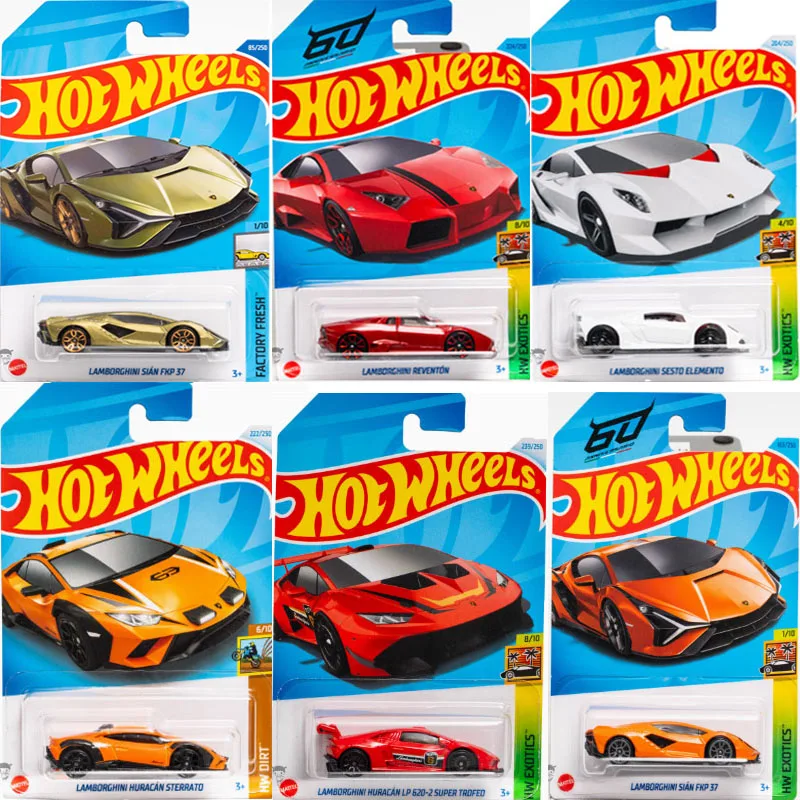 Coche Original Hot Wheels Diecast 1/64 modelo de aleación vehículo Lamborghini Huracan Sterrato Sian FKP Reventon Sesto Elemento Huracan