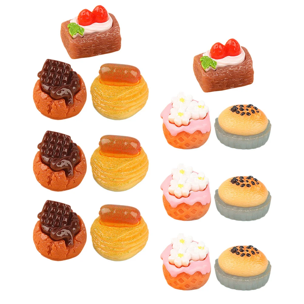 15 Pezzi Miniature di Dolci Leggeri Decorativi per Accessori Casa delle Bambole, Affascinanti Dessert in Resina per Arricchire Scene