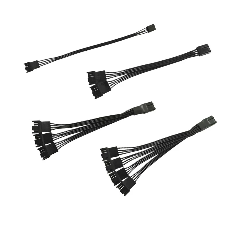 1 to 1 2 3 4 way motherboard 3 4 pin PWM connector cooling fan extension cable computer fan cable 4p one point three HUB