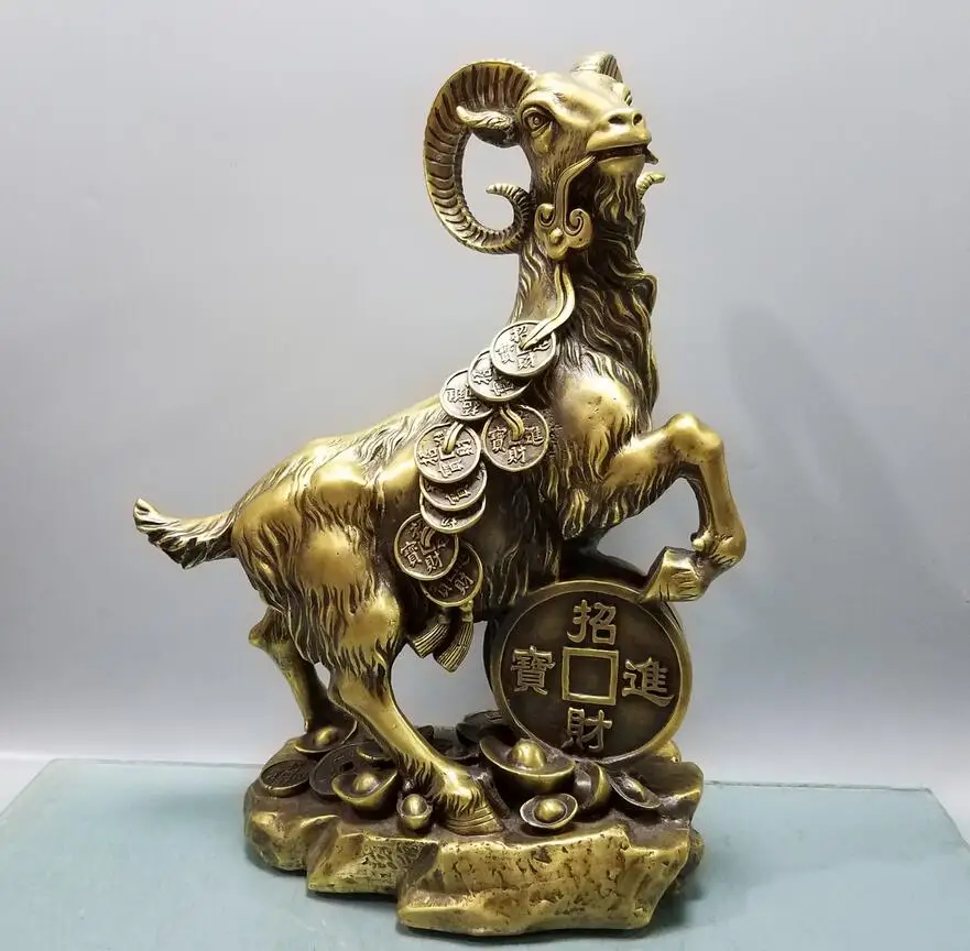 

Pure copper sheep ornaments open money sheep gather wealth sheep recruit wealth Na Fu Feng Shui sheep living room office handic