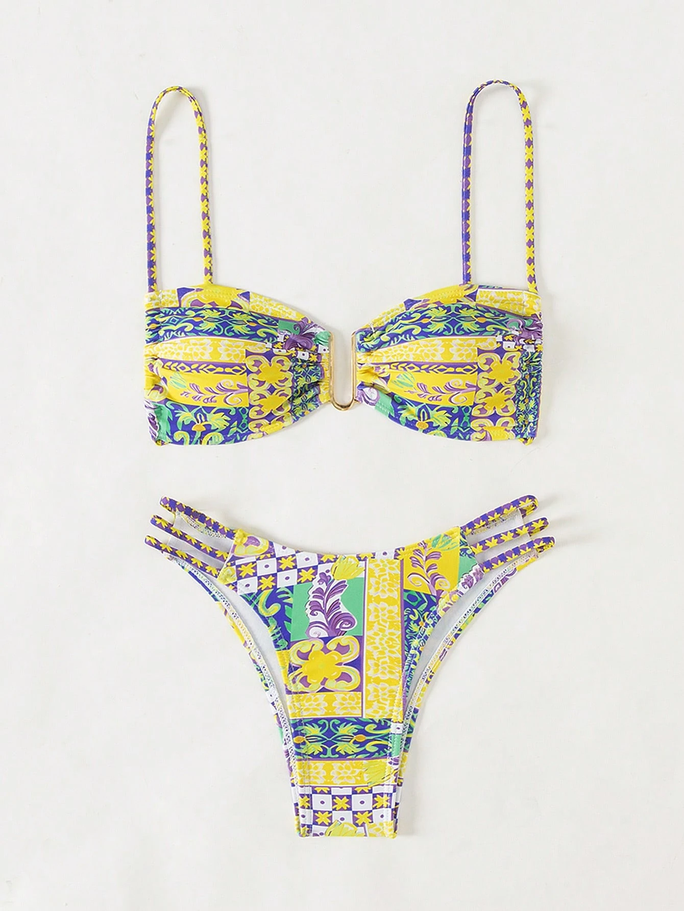 Bikini 2025 New European and American Lace-up Swimsuit Women's Premium Beach Spa Swimsuit Single Top