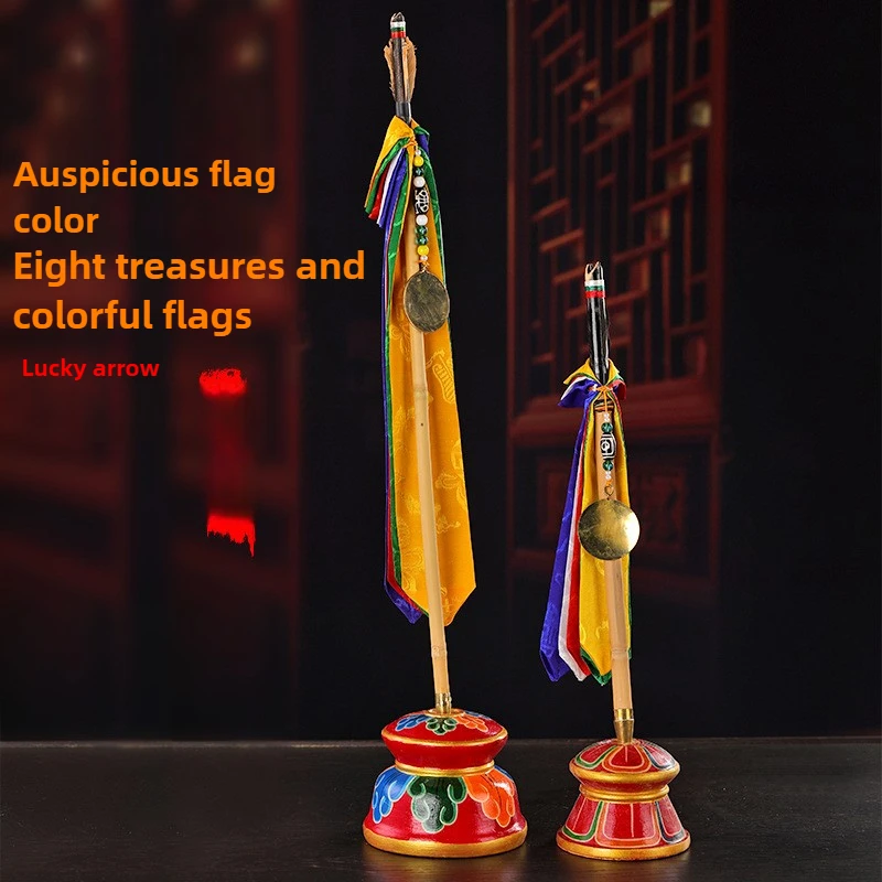 Drapeau de prière de bon augure du népal avec flèche, bannière bouddhiste tibétaine cinq couleurs pour la richesse et la chance