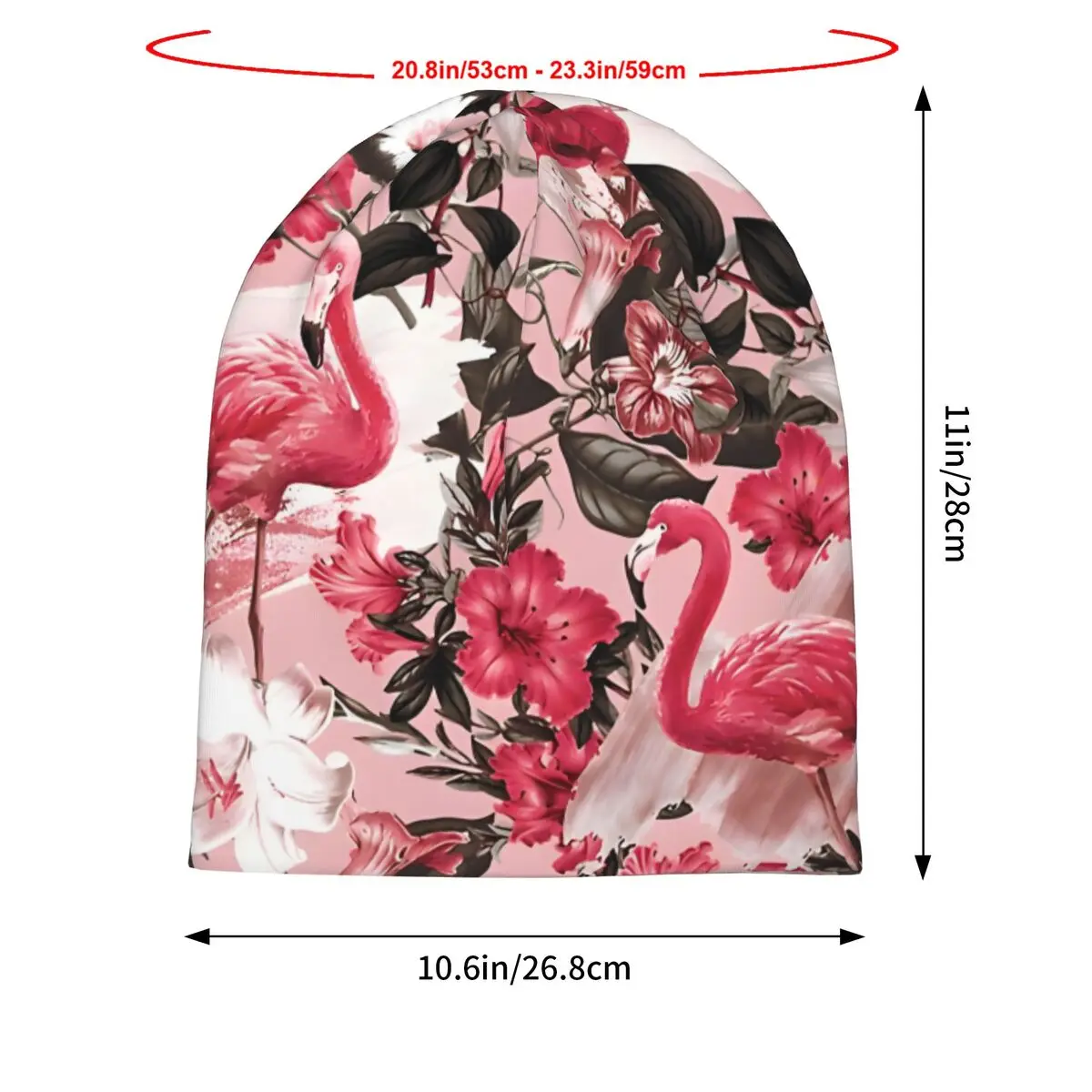 Flamingo And Floral III Bath Mat Cap Men Paragraph Beanie Warm Fashion Hundred Take Ins Pullover Slouch Hiphop Thin Unisex