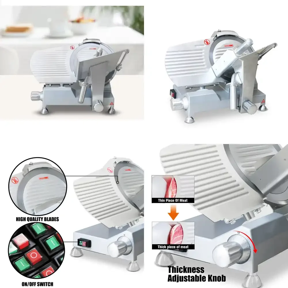 Commercial Meat Slicer Stainless SteelMeat Slicing Machine with New or Used Motor for Restaurant Home Use or Farm