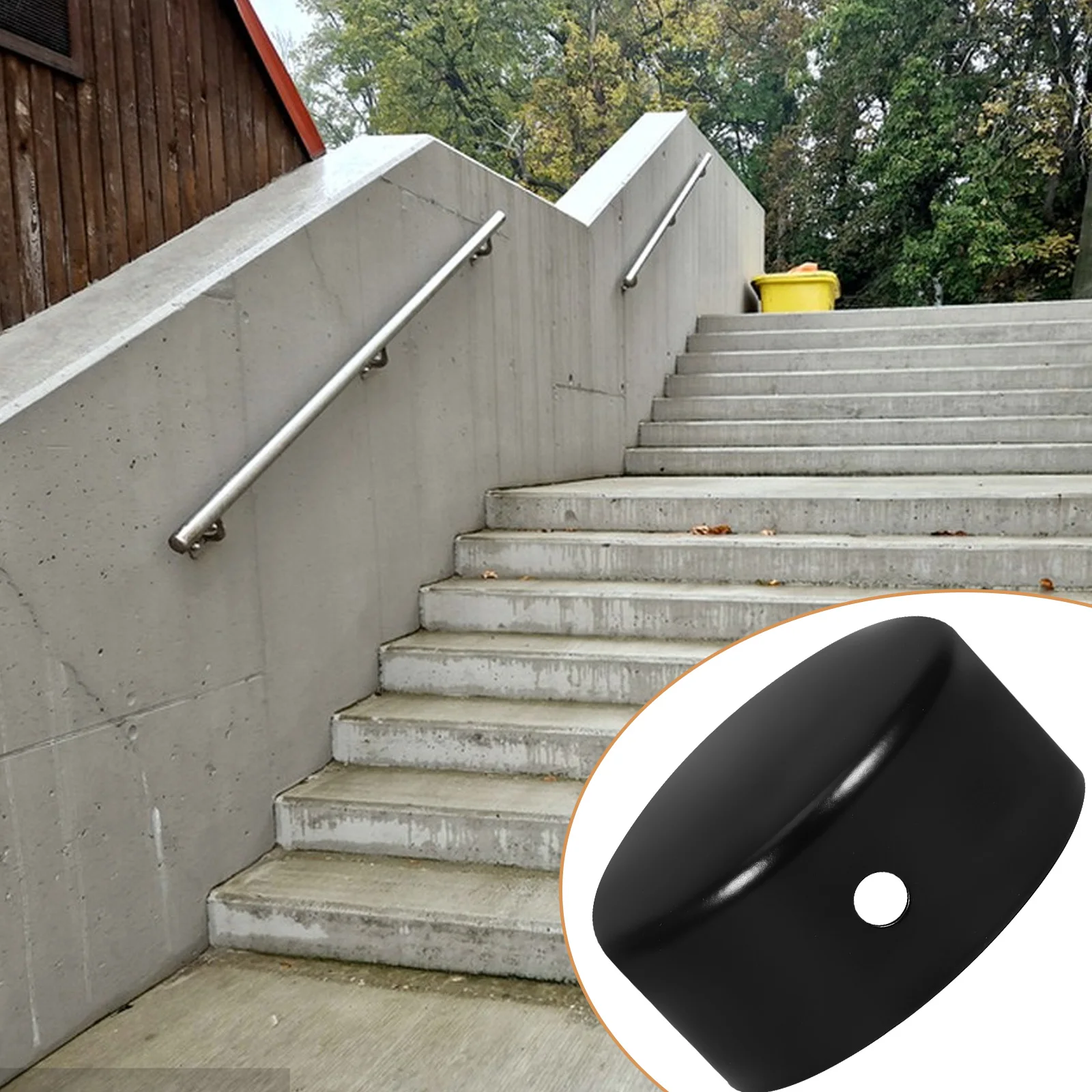 Flexible PVC Handrail End Caps Round Flat Smooth Surface Easy Installation Chain Link Fence Post Cap for Office