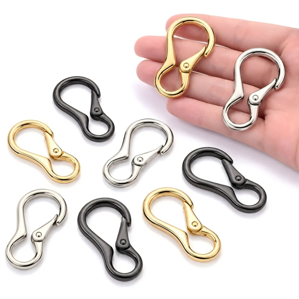 5/30Pcs Brass Carabiner Keychain Gourd Shaped Heavy Duty Clip for Outdoor Hiking Camping Bag Buckle Portable Key Organizer
