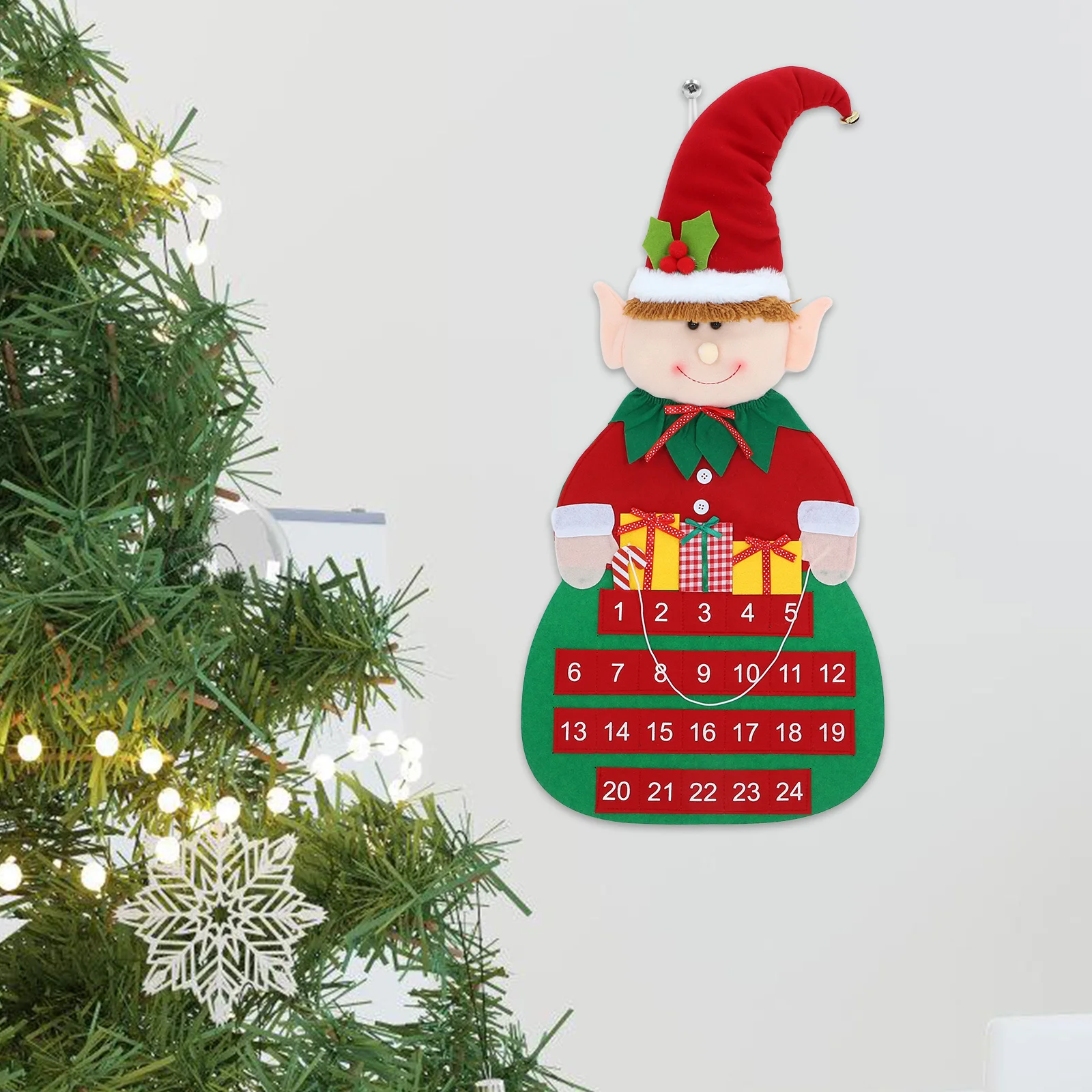 

24 Days Felt Advent Calendar Countdown To Christmas Hanging Wall Door Decor Holiday Party Decoration Xmas Calendar
