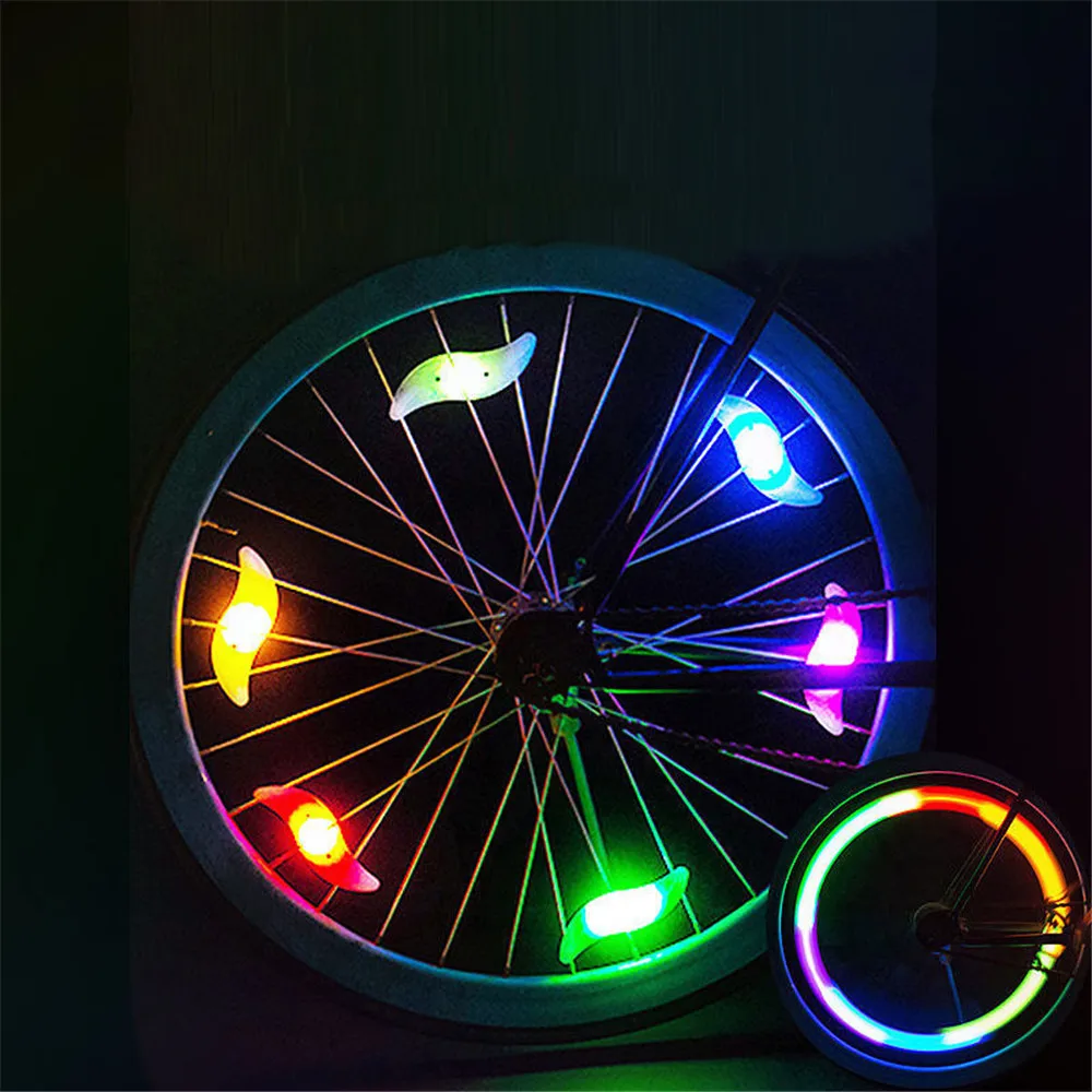 New Bicycle Spoke Lights 3 Lighting Mode MTB Road Bike Wheel Decoration LED Neon Color Night Cycling Safety Warning FlashLamp