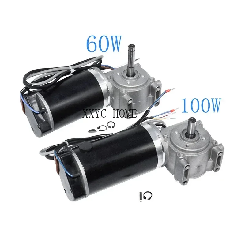 60W 100W  DC 24V High Torque Worm Gear Motor Intelligent Encoder Electric Door Motor for Hotels Automatic Door 220/250RPM