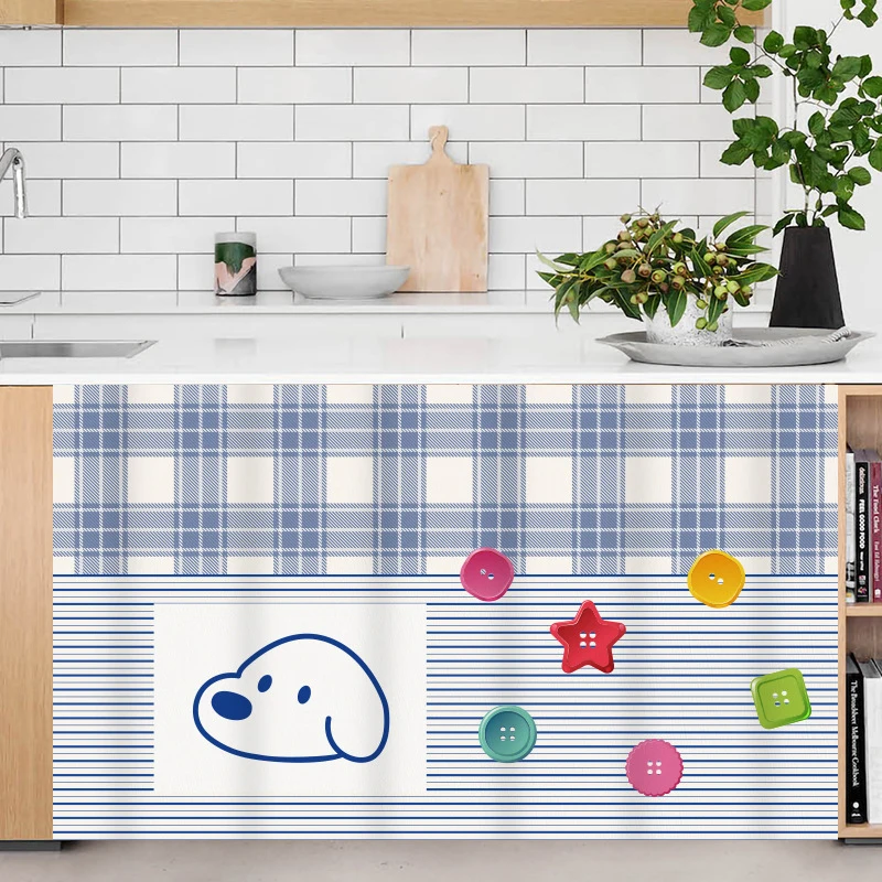 Cute Cartoon Cabinet Cover Curtain Velcro Cabinet Door Curtain Cabinet Curtain Dust And Debris Cover Curtain Ugly Curtain