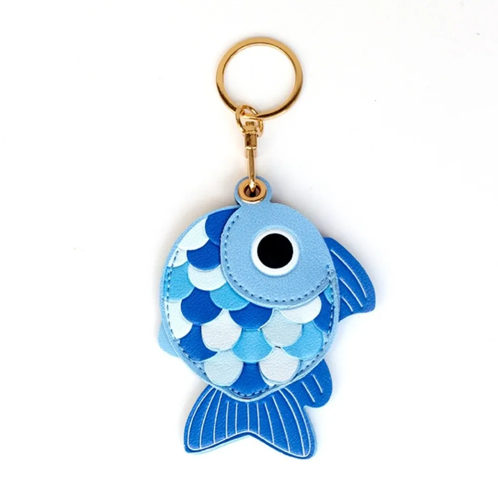 3D Fish-Scale Access Card Cover Goldfish Design Access Card Protective Cover Cute Creative Keychain Holder Bag Hanging