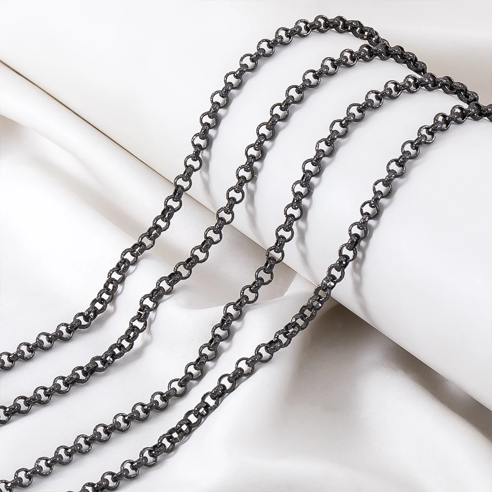 1 Meter 2 Meter geprägte O-Form Halskette Ketten Kupfer Armband Kabel Link Bulk Offene Ringketten für DIY Schmuckherstellung – Detail 3