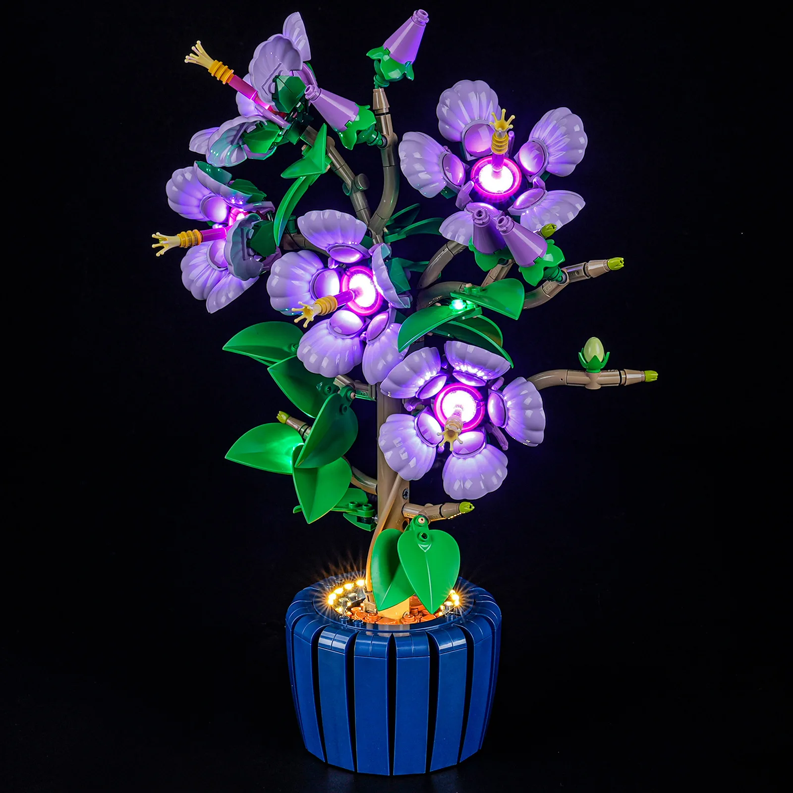 

(Only LED Light No Bricks) 10372 Hibiscus Flowers Potted Plants Ideas (Not Include Building Blocks Kits Sets Model)