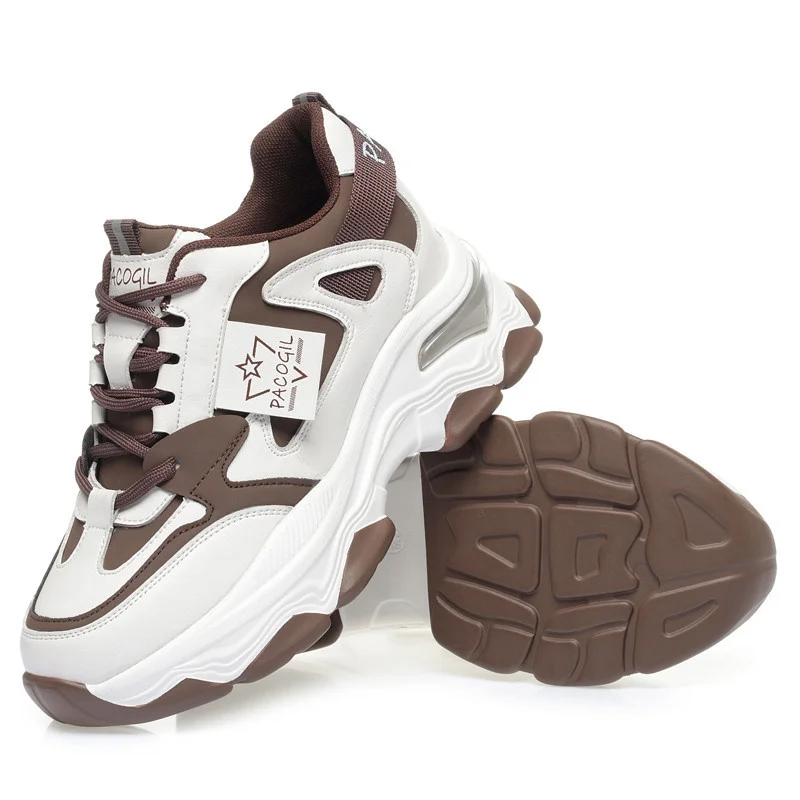 ارتفاع متزايد أحذية رياضية بمقدمة مستديرة للنساء ، أحذية رياضية جيدة التهوية ، حذاء رياضي مصمم كاجوال ، متعدد الاستخدامات ، أزياء الربيع