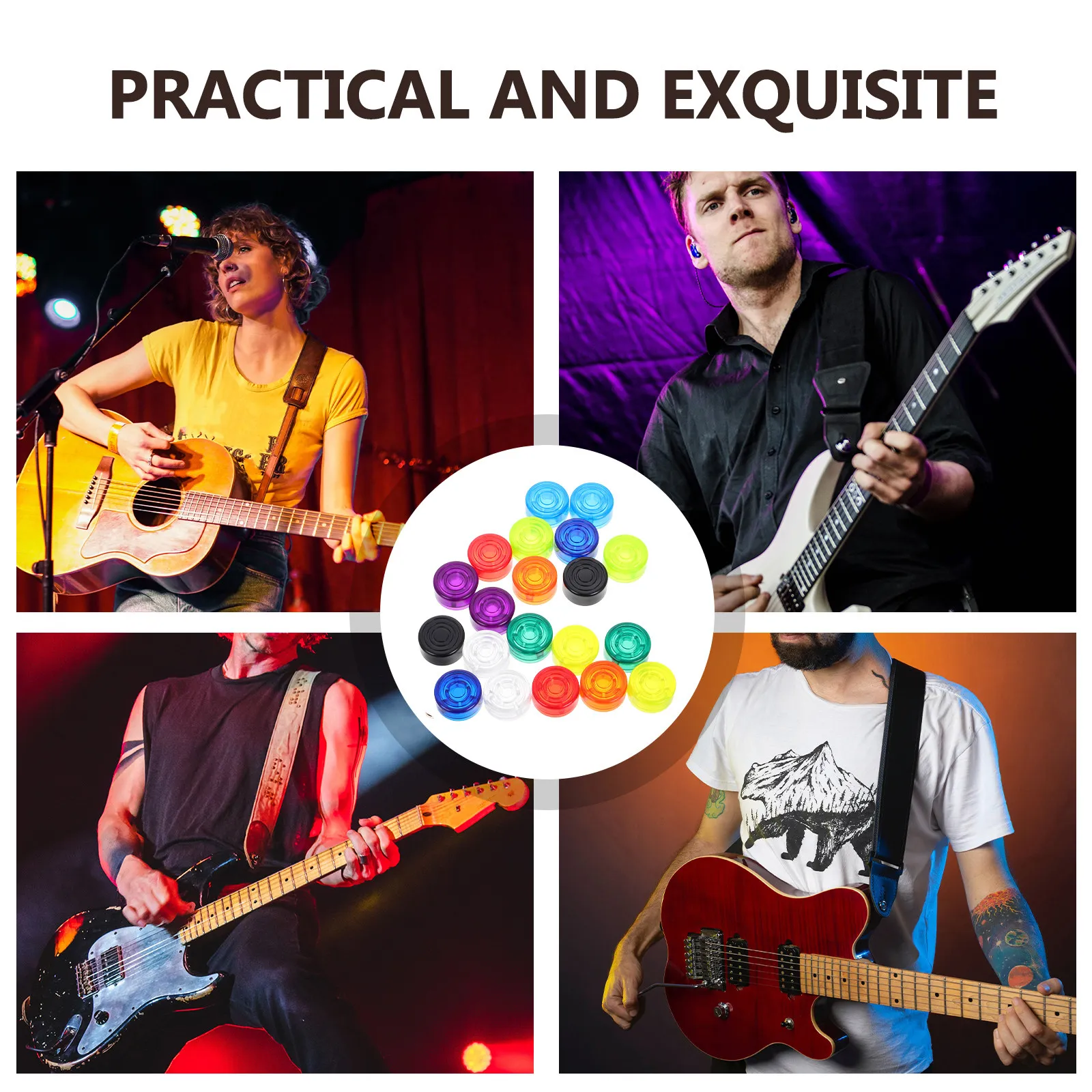 20Pcs Guitar Effect Footswitch Toppers Plastic Pedal Protection Caps Smooth Operation Wear Resistance for Practice Recording