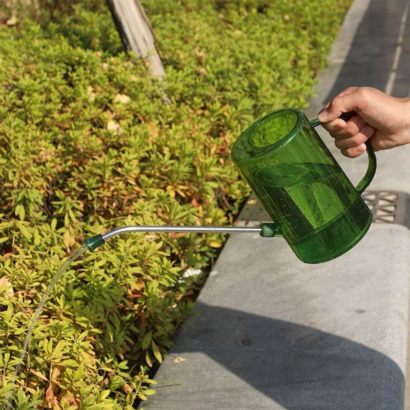 Watering Can With Sprinkler 1000ml Long Mouth Transparent Comfortable Grip Cultivate Flowers Plants Watering Pot Garden Supplies