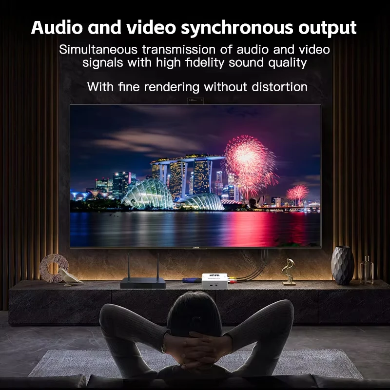 محول AV إلى HDMI HDTV 1080P محول مركب للفيديو AV2HDTV RCA إلى HDTV CVSB L R صندوق محول قشارة الفيديو