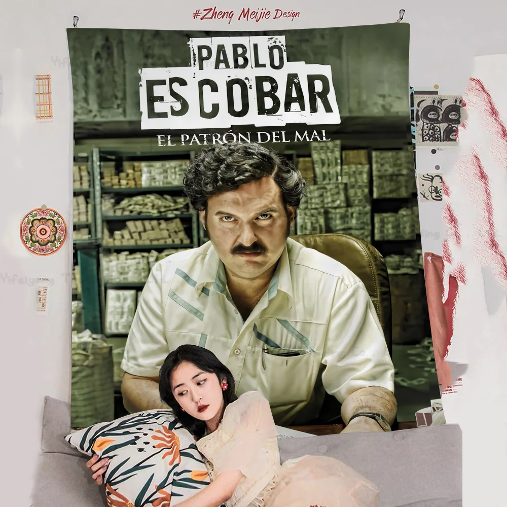 

Narcos TV Series Pablo Escobar Colorful Tapestry Wall Hanging Cheap Hippie Wall Hanging Tapestries Mandala Wall Hanging Sheets