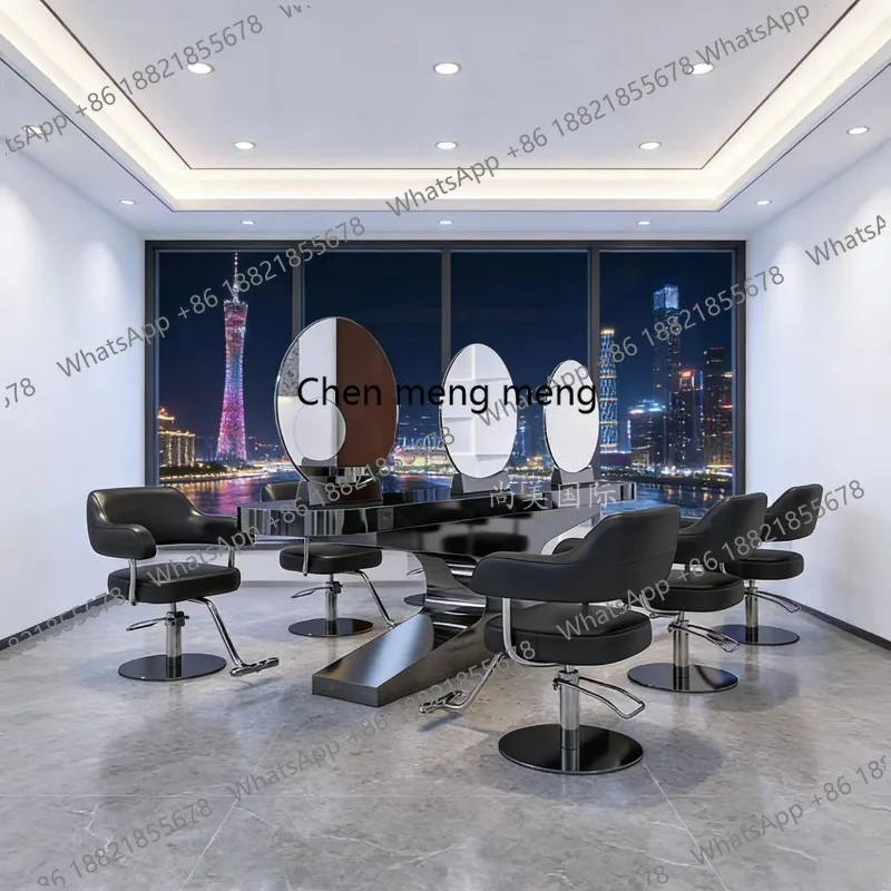 Simple and modern barber shop perm and dye mirror table, special hair salon perm and dye and cut mirror table