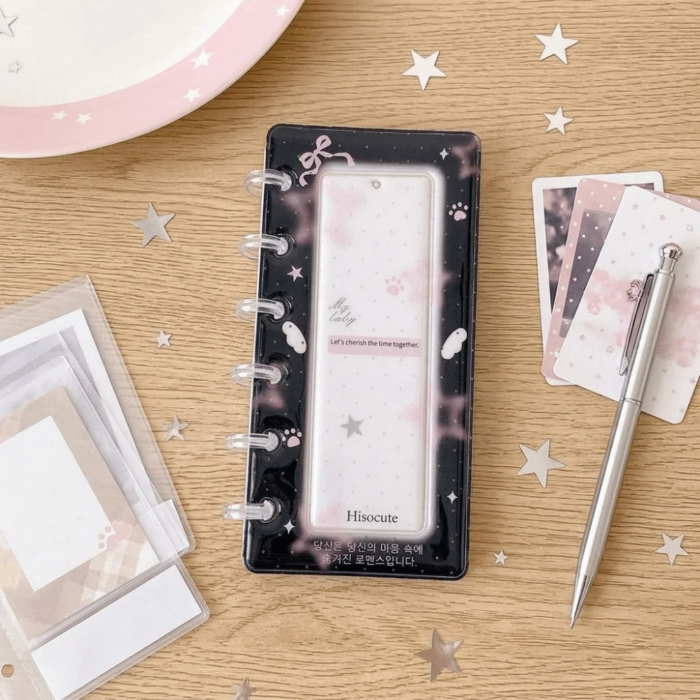 Cartoon Photo Card Holder 4-Grid Refillable Photo Storage Album PVC Loose-leaf Small Card Storage Book Trading Card Holder