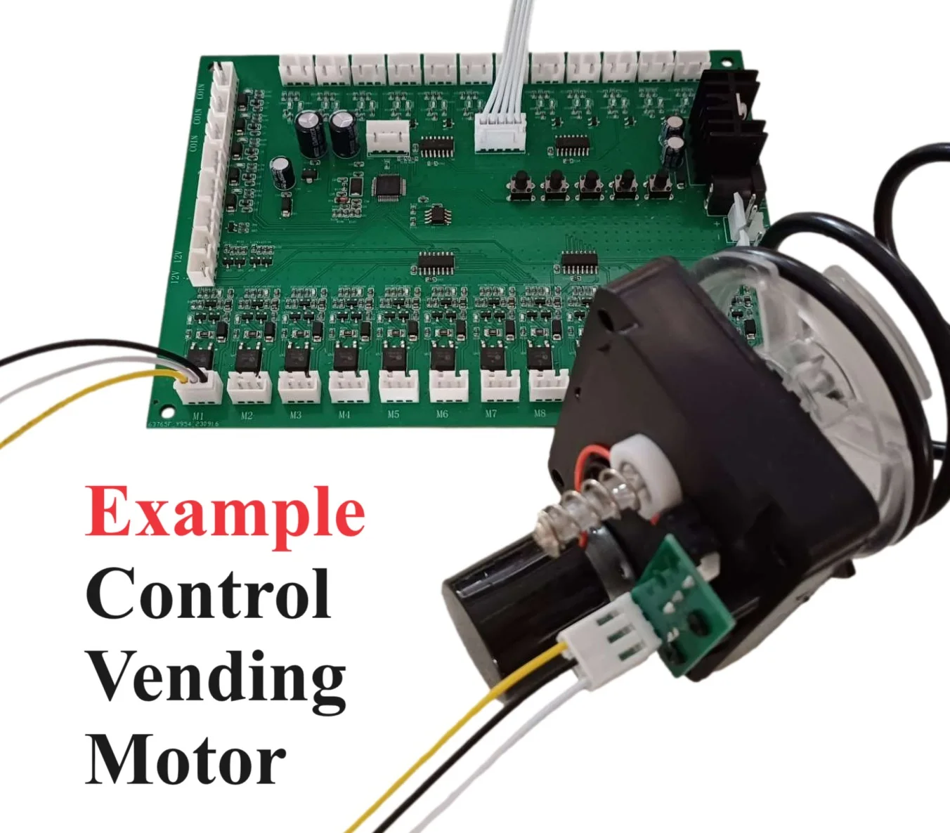 Bill Operated Vending Machine 10 Channel Kit Sensor Control Board PCB with DC24V Motor and Spring