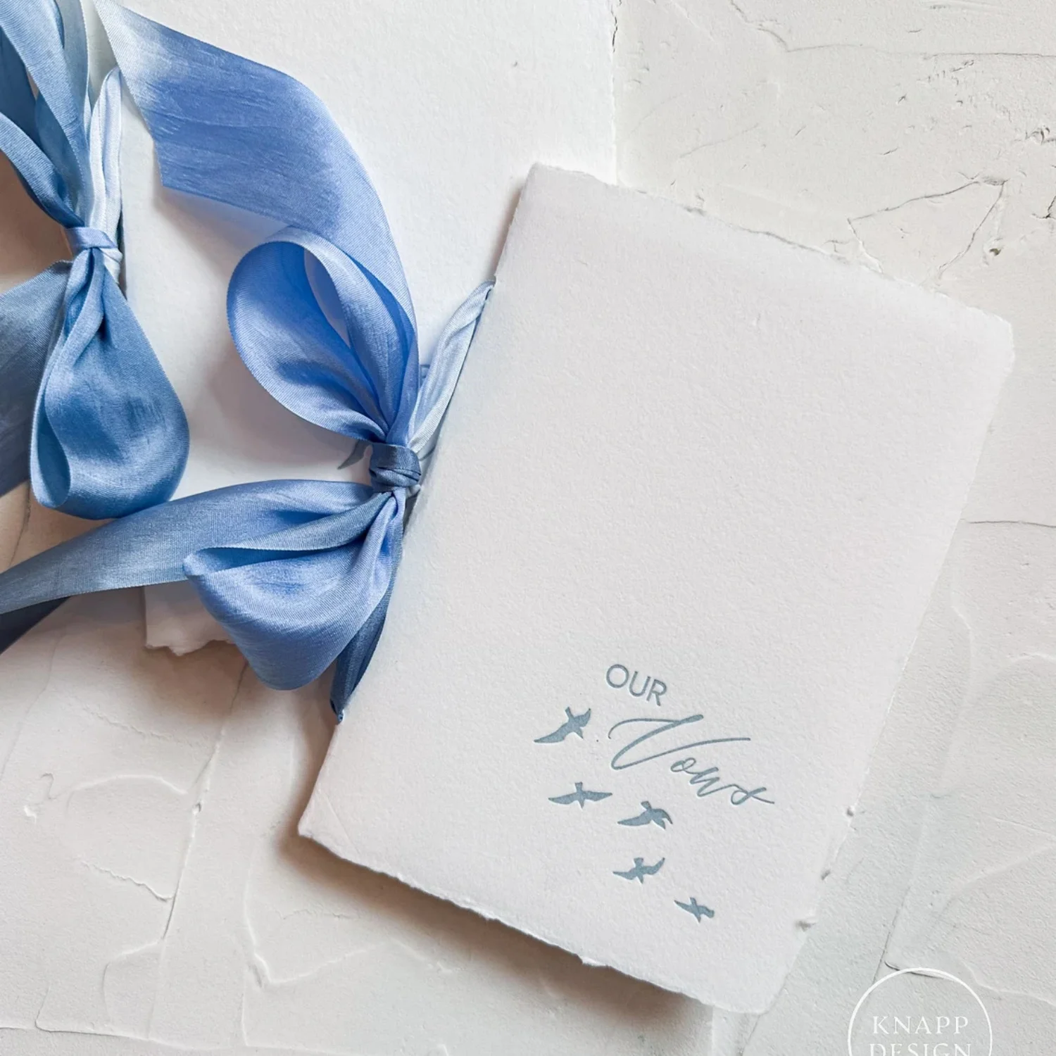 OUR Vows booklet inspired by Taylor Swift 1989 - Letterpress on white handmade paper with silk ribbon
