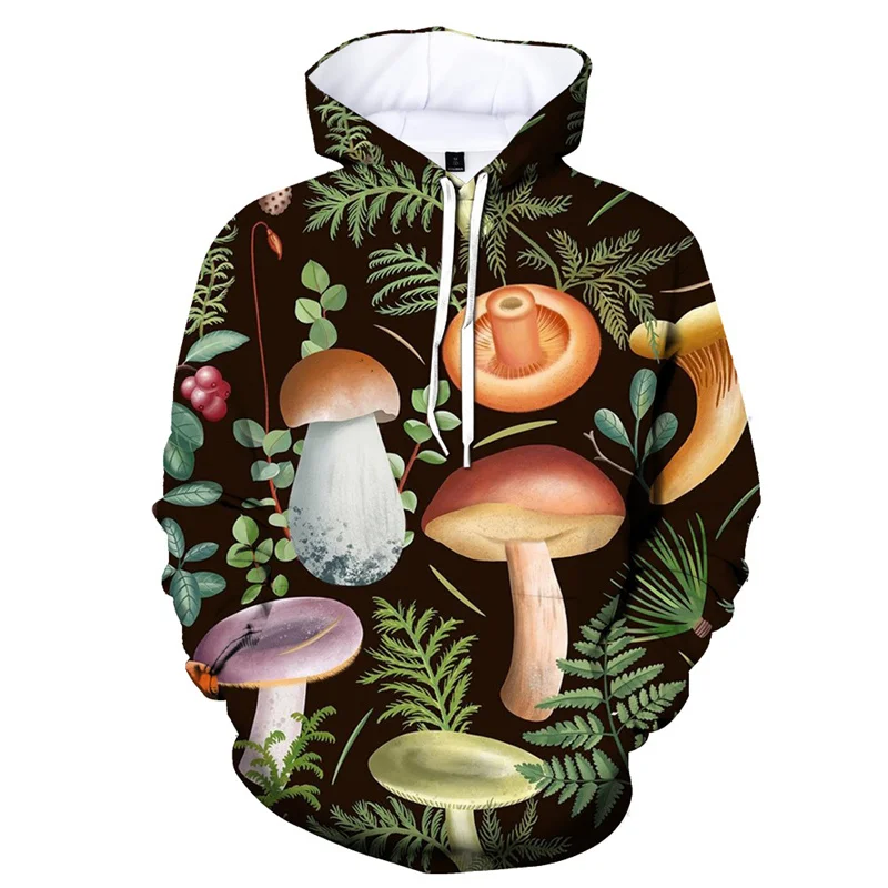 

3D Printing Cartoon Plants Mushroom Hoodie Men's Casual Long Sleeve Sports Pullovers Top Spring Autumn Sweatshirt Kids Hoodies