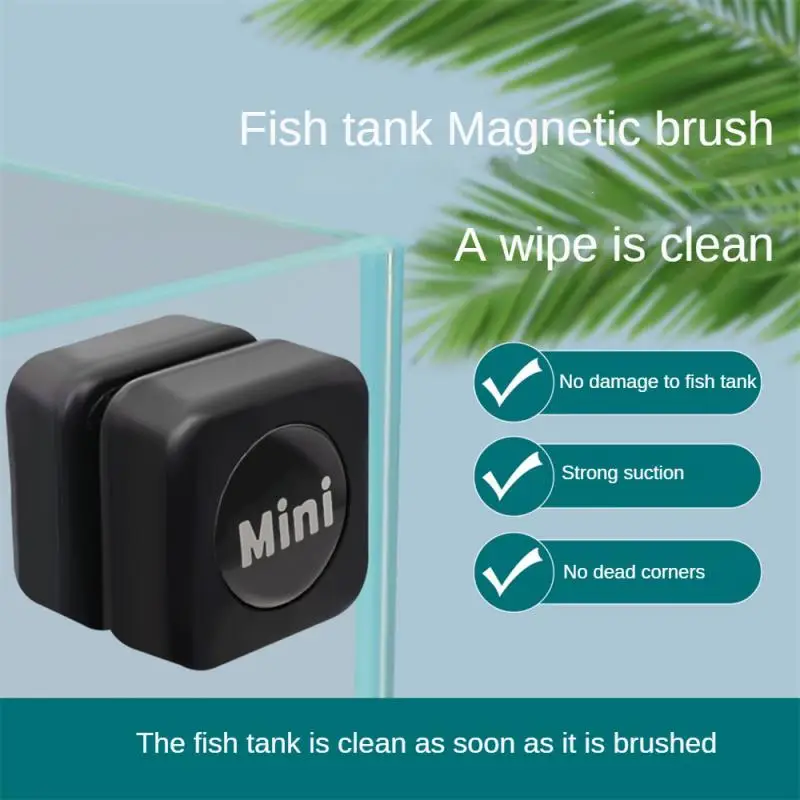 Aquarium Magnetic Brush Glass Floating Algae Scraper Curve Glass Cleaner Mini Scrubber Tool Fish Tank Glass Cleaning Magnet