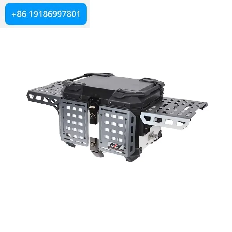 45L Polished Metal Off-Road Motorcycle Tail Box | Second-Generation Armored Rear Case | Heavy Duty Certified Adventure Luggage