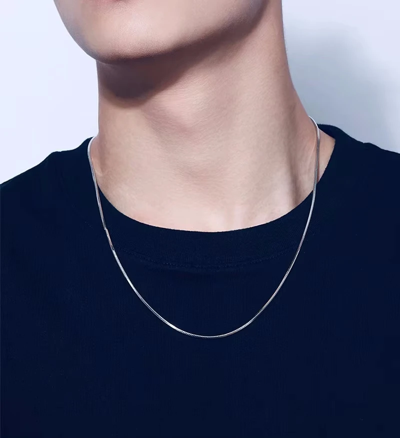 High Quality Fashion Hot Sell Snake Chain 925 Sterling Silver Ladies`1MM Snake Necklaces Jewelry Gift Wholesale
