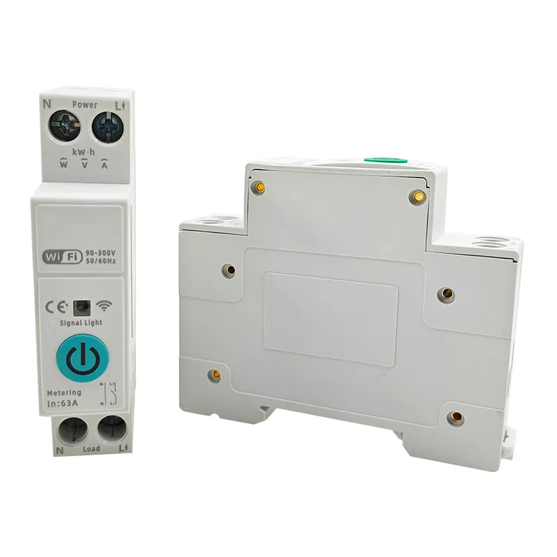 Smart Switch Circuit Breaker 63A WiFi Remote Mobile Phone Control Home Remote Power Off Timer Switch with Metering VA. Detection