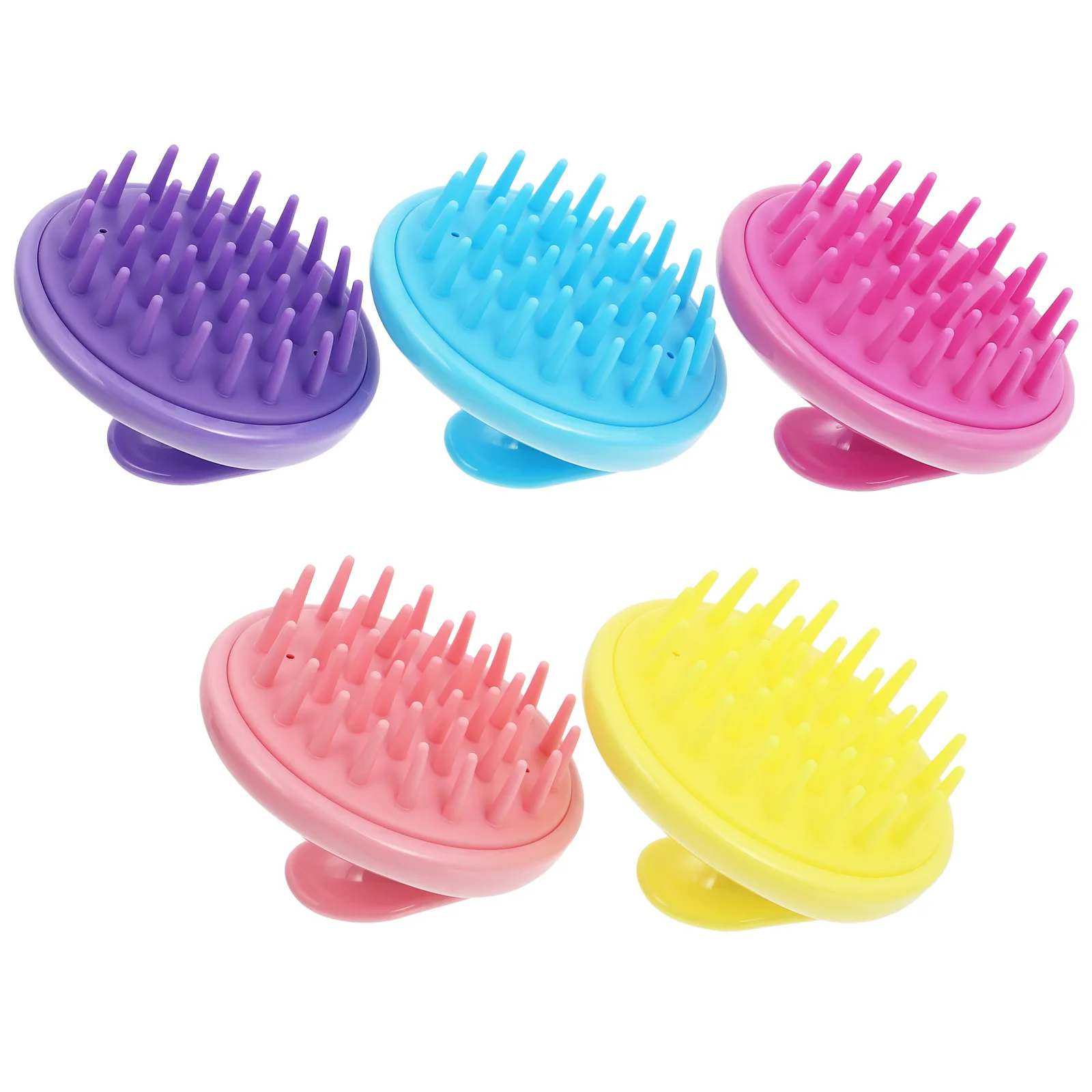 

5Pcs Hair Scalp Massage Brush Soft Silicone Head Scrubber for Effective Daily Cleansing and Travel-Friendly Scalp Care with Easy