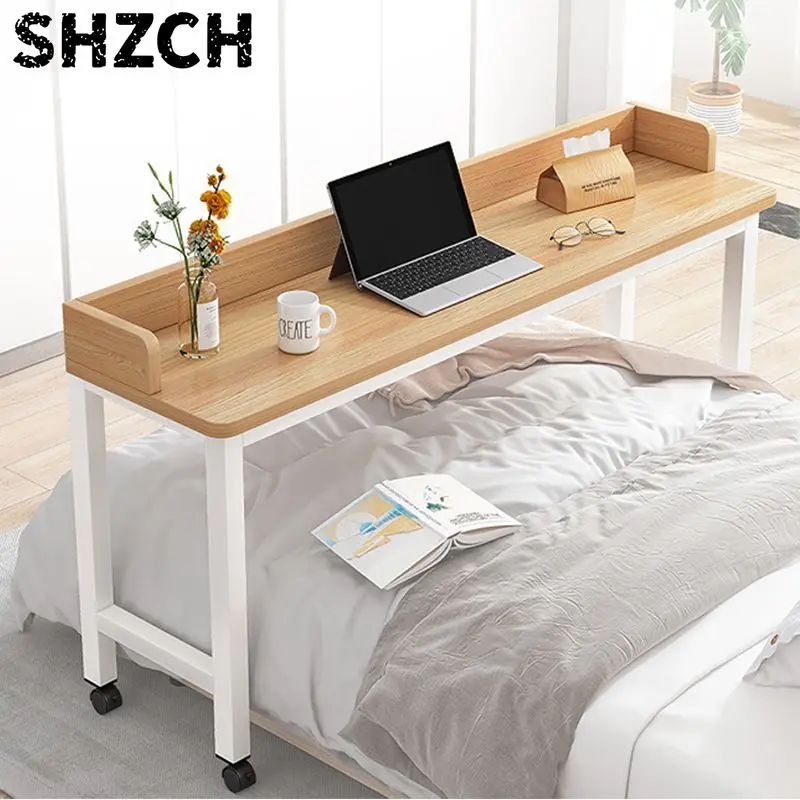 Computer Desk Bed Househol/d Bedroom Writing Desk Long Cross Bed Table Multi-functional Removable Lazy Bedside Table