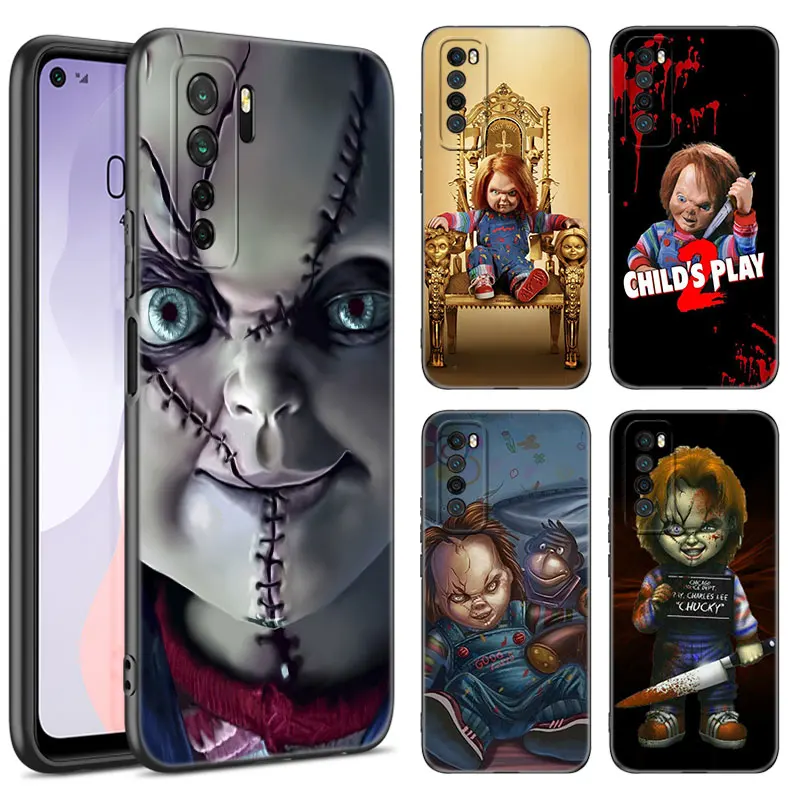 Chucky Doll Black Silicone Phone Case For Huawei Nova 11 12 Ultra 9 10 SE Pro 11E 11i 12i Y70 Plus Y60 Y61 Y71 Y72 Y90 Y91