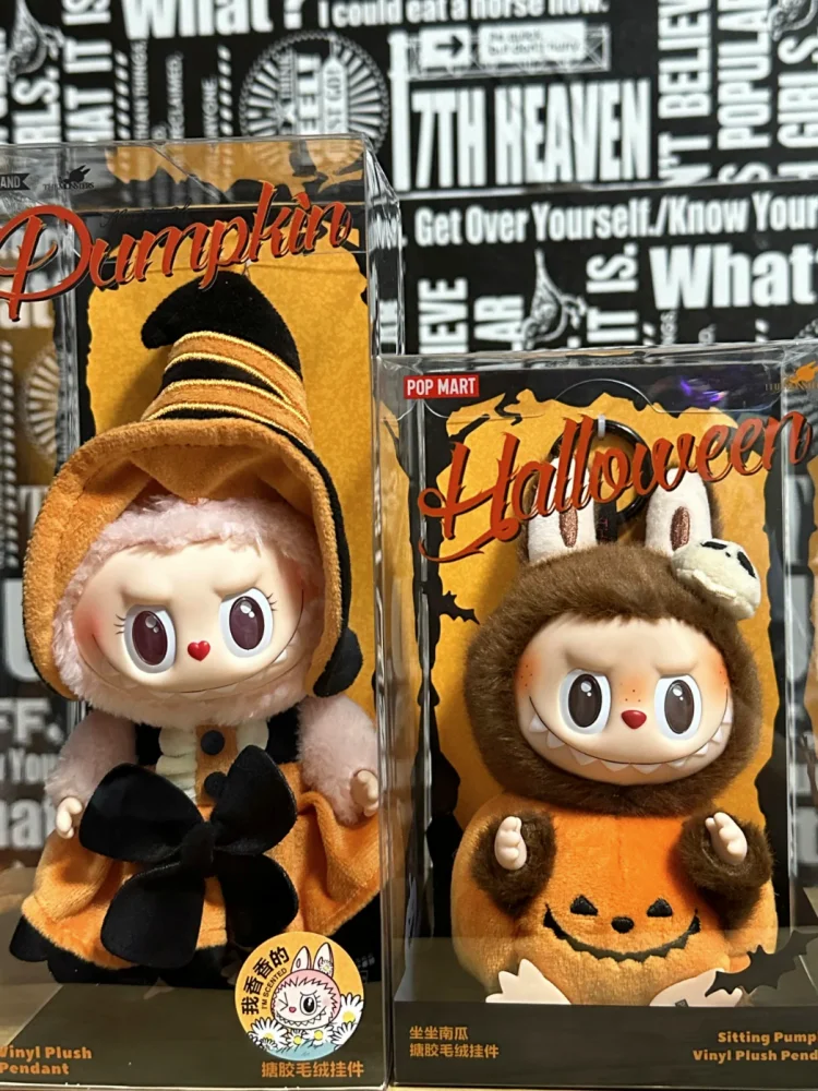 Kawaii Original Mokoko Happy Halloween Party Series Magic Of Pumpkin Vinyl Pendent Doll Keychain Kids Toys Birthday Xmas Gift