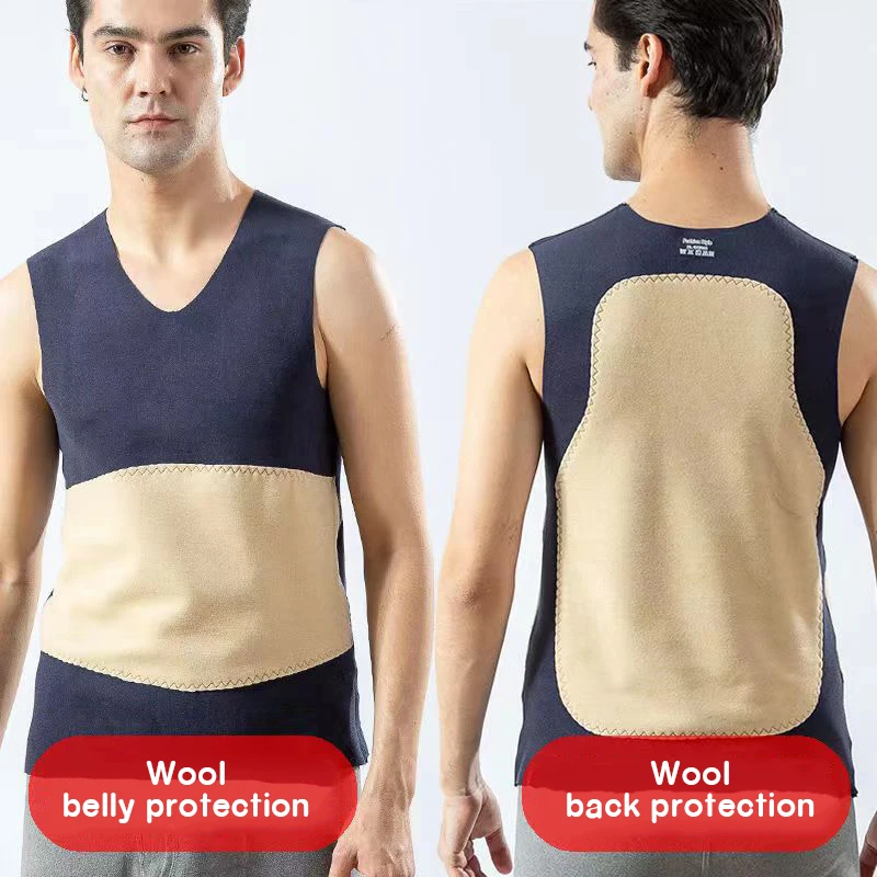 Men Winter Thermal Underwear Tops Sleeveless Vest Invisible Thermo Warmer Warm Vest Man Comfotable V-Neck Tank Tops