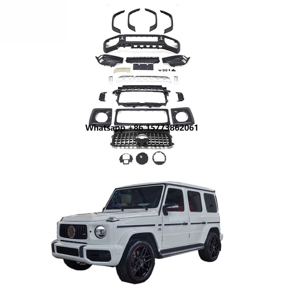 

2019+ G CLASS W464 G500 550 to G63 Body Kit Full Set PP Car Facelift Tuning Set Front Bumper Grille Headlight Covers Over Fender