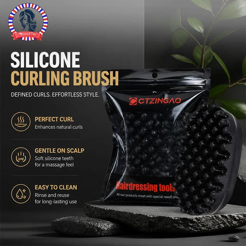 Silicone Magic Twist Hair Brush Portable Easy-Rinse Durable Unisex Hair Comb for Normal Hair-Styling Accessory for Curly Hair