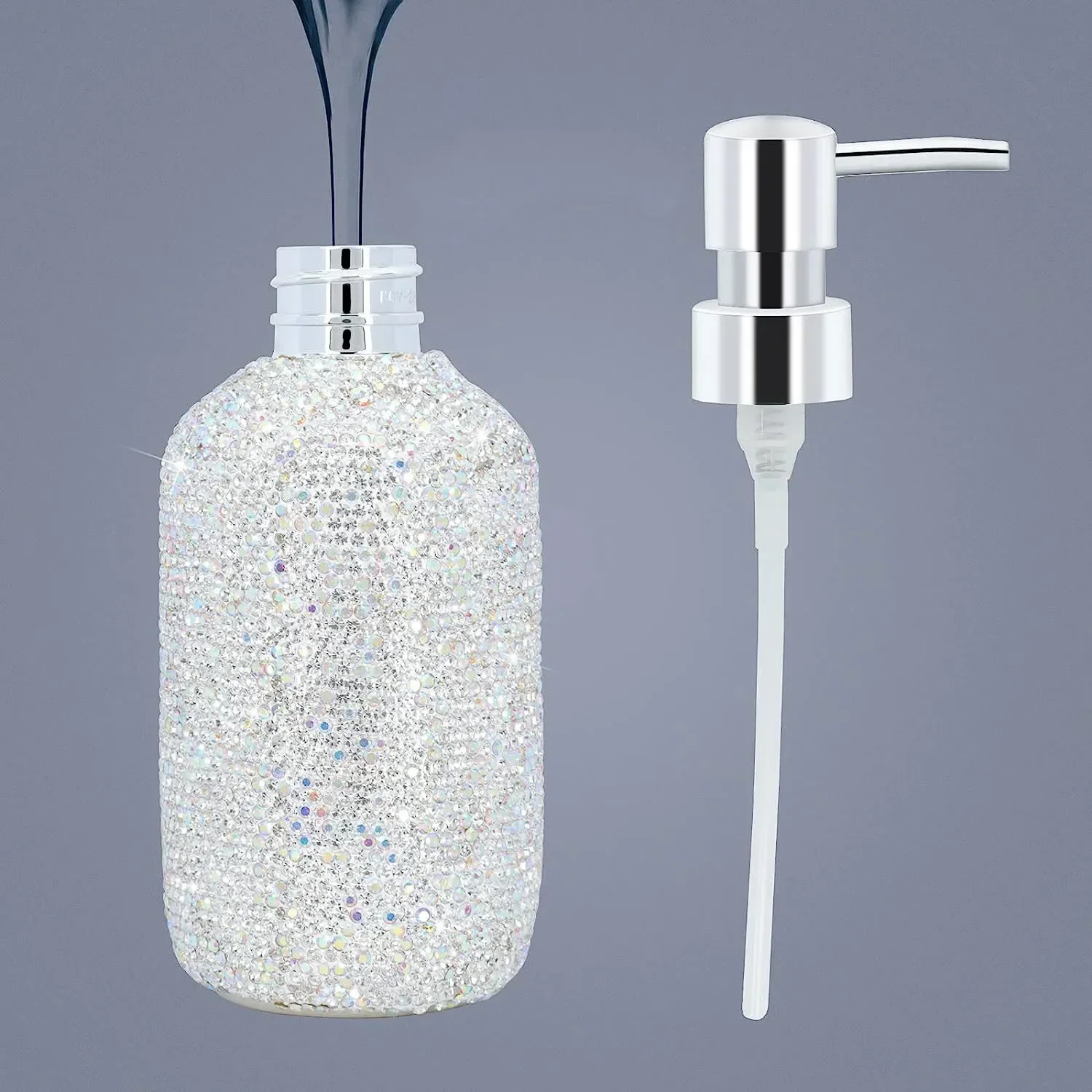 Bling Diamond Soap Shampoo Dispenser Storage Bottle Press Hand Sanitizer Dispenser Bottle Luxury Bathroom Accessories Home Decor
