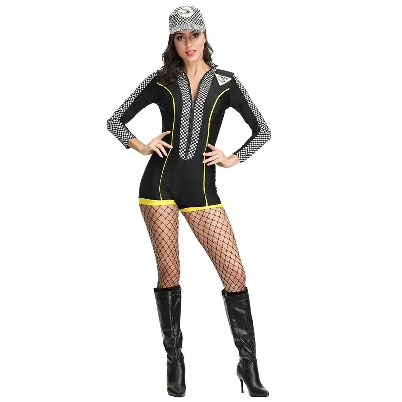 مثير المتسابق فتاة بذلة هالوين المرأة سوبر سباق السيارات سائق زي ir;l5