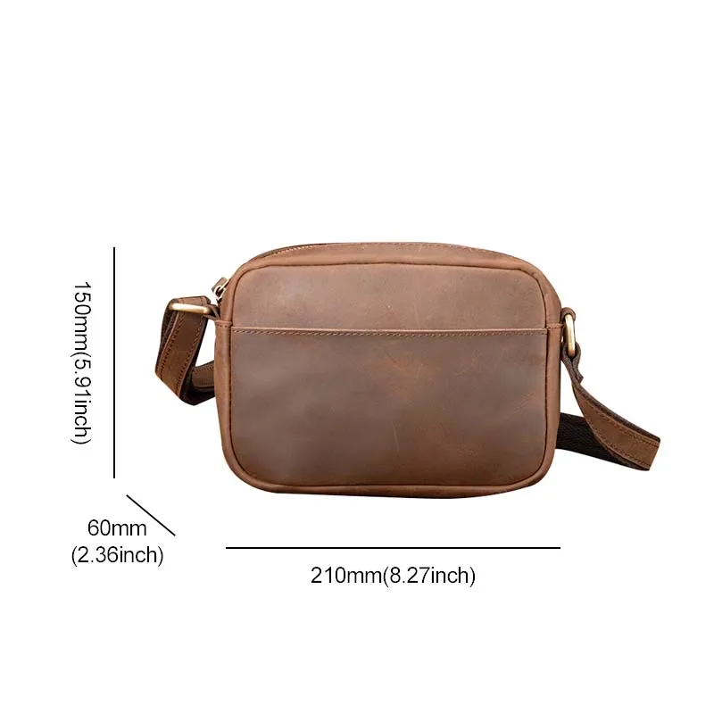 100% Crazy Horse Genuine Leather Men Shoulder Bags Husband Satchel Small Vitnage Cow Leather Messenger Crossbody Bags for Men