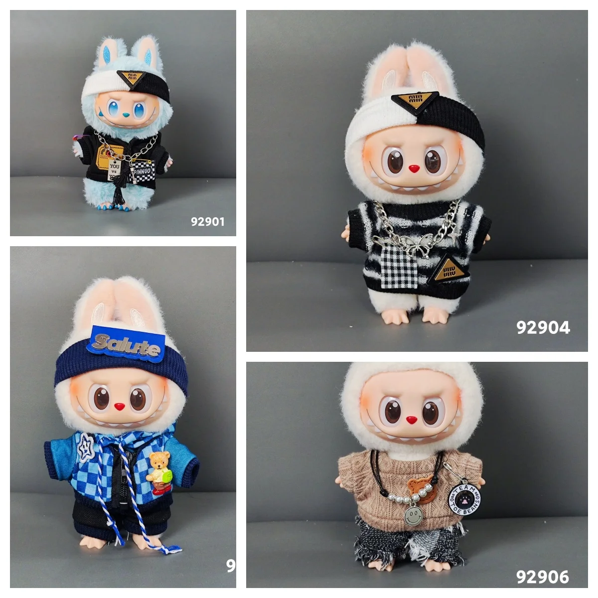 

Cool Mini 17cm Labubu Clothes Plush Hoodie Idol Dolls Jumpsuit Fashion Clothing for Korea Kpop Exo Fans Overalls Accessories